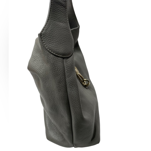 Dooney & Bourke | Pebble Grain Leather Logo Lock Sac in Gray - Picture 10 of 11